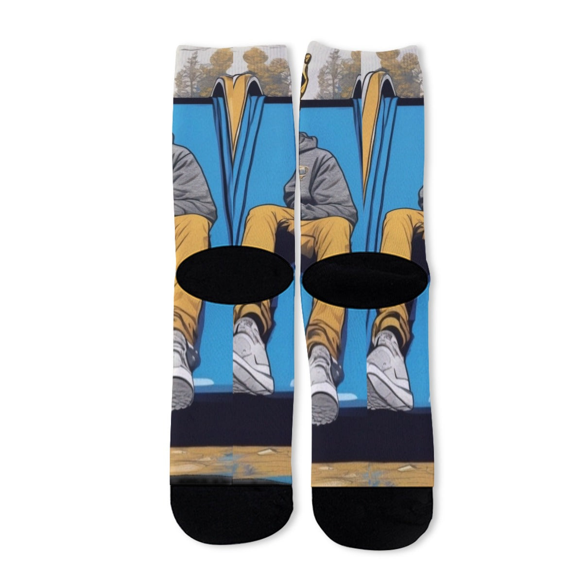 *G.O.A.T KINGS* BLUE SLIDE MAC Unisex Long Socks - WestXSREZ & Electronics