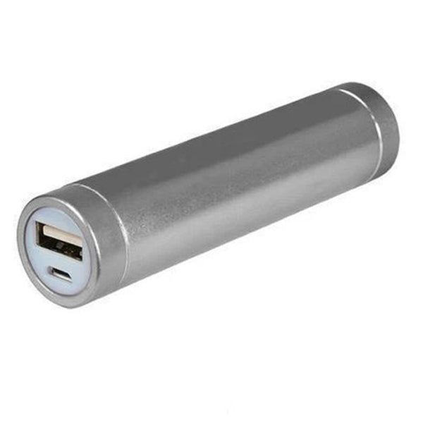silver usb powered rechargable power bank for charging digital mobile devices on the go