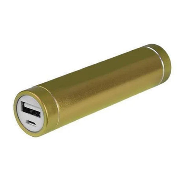 gold usb powered rechargable power bank for charging digital mobile devices on the go