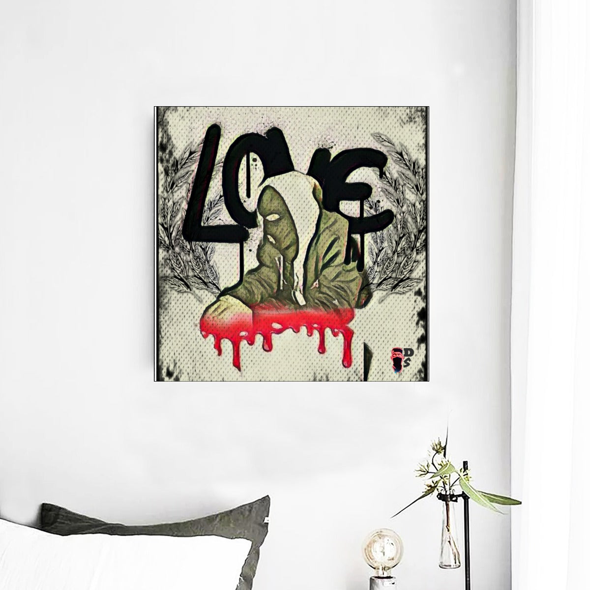 * SKI-MASK LOVE * Artist: Dom Sinatra [ Framed Single Piece Mural | Square ] - WestXSREZ & Electronics
