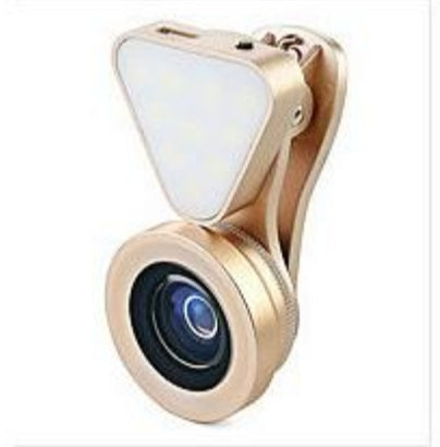 Product Glow Face 3 in 1 Photo Lens and fill lighting clip. Gold version.