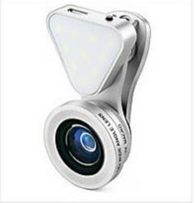 Product: Glow Face 3 in 1 Photo Lens and fill lighting clip. Silver version.