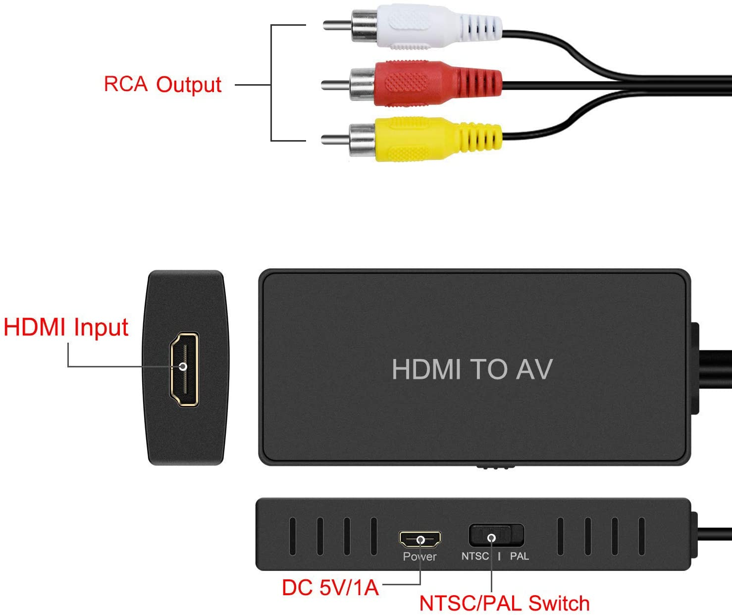 HDMI to AV Converter HDMI to Video Audio Adapter - West XSREZ Electronics