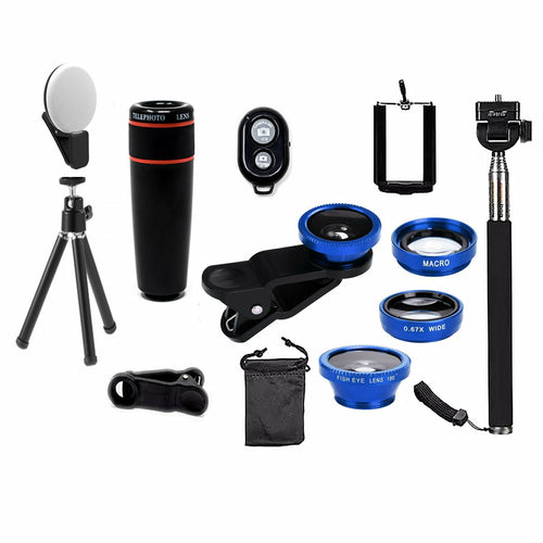 [11 in 1 Smartphone Camera Lens Kit] [blue] [option1] [option2] [option3] [Tech Accessories] [Salmon Lucky] [westxsrez electronics]