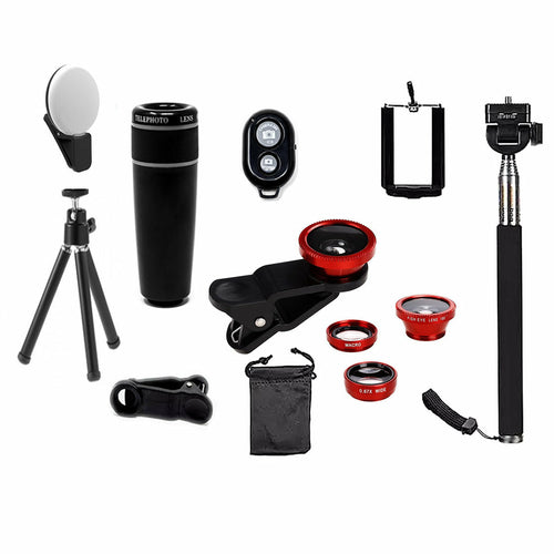  [11 in 1 Smartphone Camera Lens Kit] [Red] [option1] [option2] [option3] [Tech Accessories] [Salmon Lucky] [westxsrez electronics and accessories]